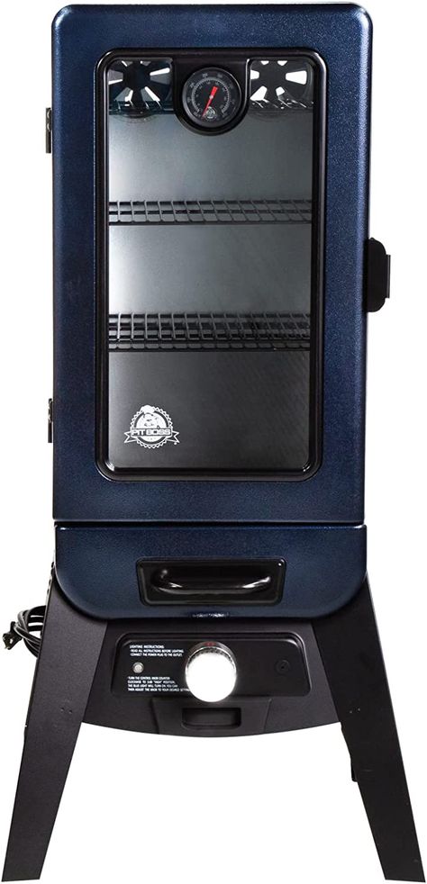 Pit Boss Grills PBV3A1 Electric Smoker, Blue Hammertone, 684 sq inches Pit Boss Smoker, Vertical Smoker, Backyard Smokers, Smoked Dishes, Chip Tray, Charcoal Smoker, Electric Smoker, Fireplace Lighting, Backyard Barbecue