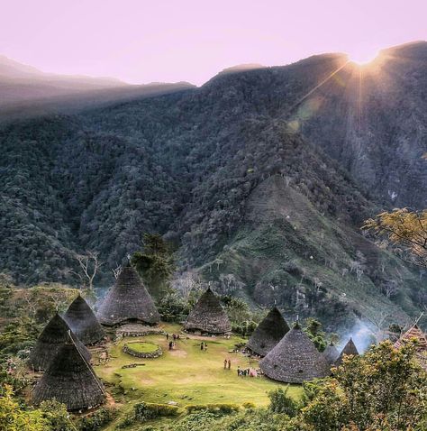 Wae rebo, manggarai, flores island, Indonesia Wonderland Indonesia, Wae Rebo, East Nusa Tenggara, 3d Lighting, Nature Destinations, Tenun Ikat, Typography Poster Design, Pink Beach, Water Lighting