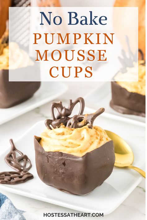 Pumpkin Mold Desserts, Individual Pumpkin Desserts, Chocolate Pumpkin Desserts, Pumpkin Mousse Recipe, Healthy Pumpkin Dessert, No Bake Pumpkin, Bake Pumpkin, Pumpkin Mousse, Best Thanksgiving Recipes