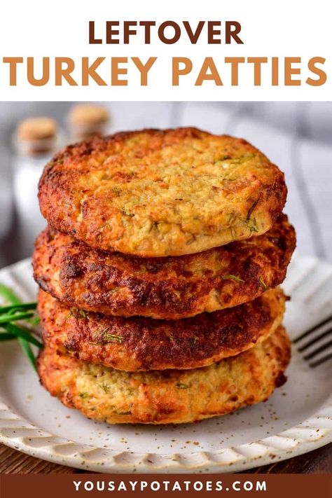 These homemade Turkey Patties are easy to make and can be tailored to your own taste. Serve them with sides, or use them as turkey burgers! You can use ground turkey or leftover roasted turkey from Thanksgiving or Christmas. Stove top and Air Fryer instructions included. Turkey Patties Recipe, Turkey Patty Recipes, Turkey Lunch Meat, Turkey Patties, Turkey Cake, Shredded Turkey, Lunch Meat Recipes, Frozen Turkey, Fried Turkey