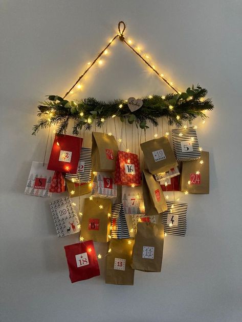 First Day Of December, Make An Advent Calendar, Advent Diy, Homemade Advent Calendars, Christmas Diy Kids, Lights For Christmas, Christmas Advent Calendar Diy, Advent Calenders, Diy Calendar