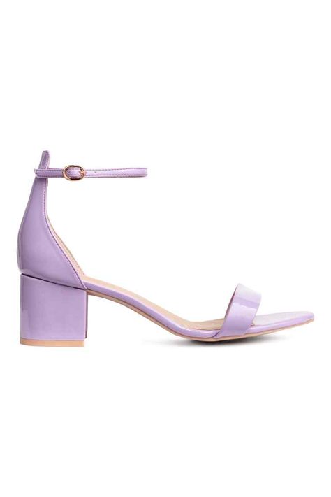 Ankle-strap sandals - Lilac - Ladies | H&M GB 1 Lilac Shoes, Volatile Shoes, New Language, Prom Heels, Ankle Strap Shoes, Pretty Shoes, Dress And Heels, Ankle Strap Sandals, Metal Buckles