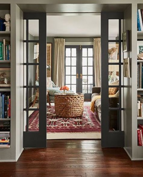 Barn Doors Vs. Pocket Doors? The Real Scoop from The Decorologist! - The Decorologist French Pocket Doors, Living Room Decor Country, French Country Living, French Country Living Room, Pocket Door, Country Living Room, A Rug, Style At Home, Pocket Doors