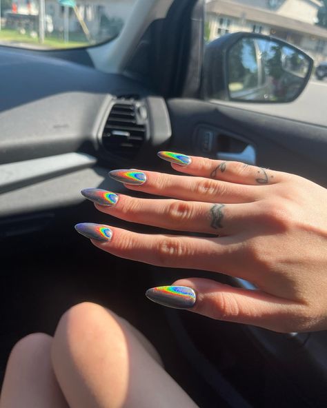 nails rainbow long almond Nails Rainbow, Long Almond, Almond, Rainbow, Nails