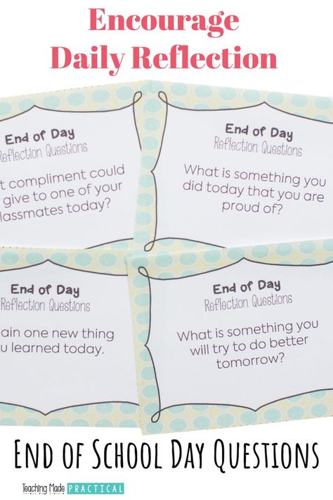 Reflection Questions for the End of the Day for Upper Elementary End Of Day Questions Classroom, End Of The Day Questions For Students, Reflection Activities For Students, End Of Day Reflection Questions, Reflection Questions For Students, End Of Day Reflection, End Of Year Reflection Questions, Connection Questions, Reflection Examples