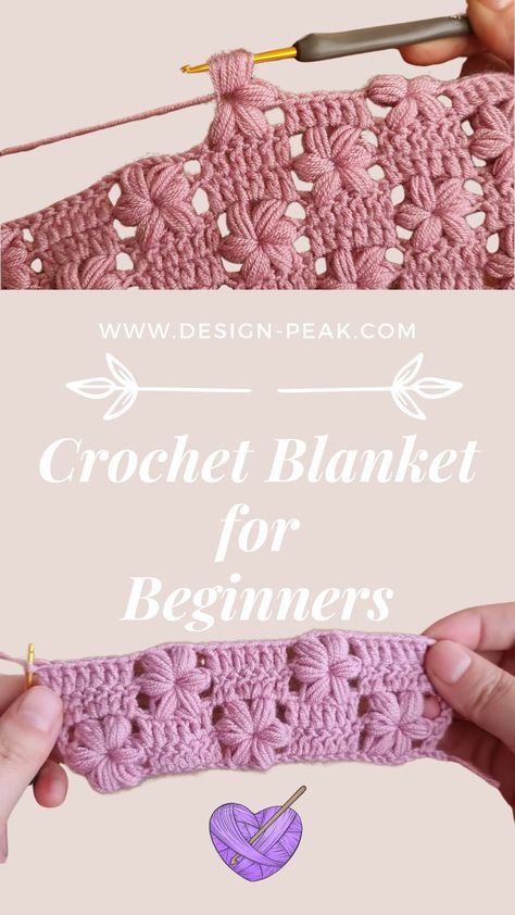 Easy Crochet Baby Blanket For Beginners Creative Crochet Blankets, Crochet Over Crochet, Lilac Crochet Blanket, Baby Blanket Crochet Pattern Beginner, Crochet Patterns Blankets Free, Fun Crochet Stitches For Blankets, 2 Color Crochet Pattern, How To Crochet Baby Blanket, Baby Girl Blanket Crochet Patterns Free