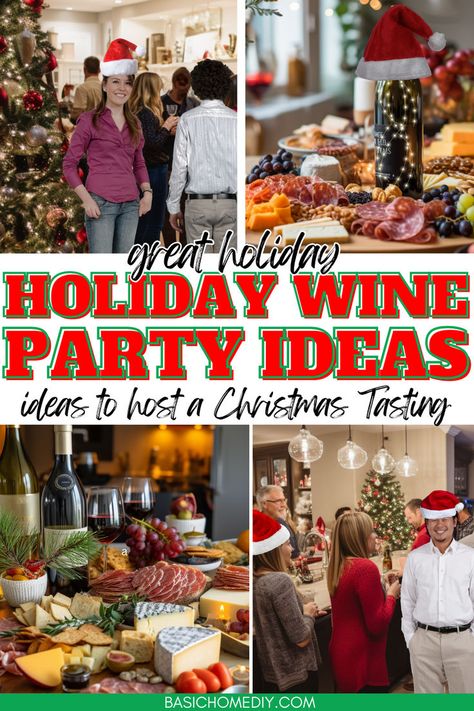 Best holiday wine party ideas to host an amazing Christmas tasting this year. Discover creative ideas for a Christmas wine tasting that’s perfect for a girls night, holiday wine exchange party, or elegant Christmas dinner party! Get party inspo with appetizers, snacks, charcuterie boards, wine and cheese sampling, and wine bar ideas. Find party decorations, fun games, and party favors to make your Christmas even fun. Grab some holiday wine glasses to use during the Christmas wine tasting. Wine Exchange Party, Wine Party Ideas, Elegant Christmas Dinner Party, Wine Bar Ideas, Holiday Wine Party, Wine Party Decorations, Wine Exchange, Elegant Christmas Dinner, Holiday Wine Glasses