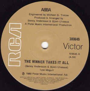 ABBA - The Winner Takes It All / Elaine (1980, Vinyl) | Discogs Abba The Winner Takes It All, The Winner Takes It All, Vinyl Record Collection, Record Collection, 45 Rpm, The Winner, Record Label, Abba, Vinyl Record