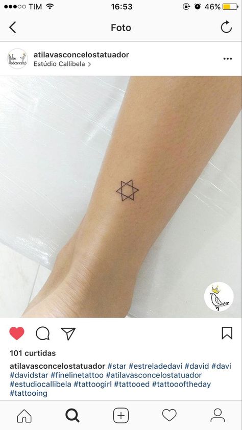 Jewish Star Of David Tattoo, Jewish Star Tattoo, Star Of David Tattoo, Jewish Tattoo, Tattoo 2022, Peace Sign Tattoos, David Tattoo, Little Bird Tattoos, Dove Tattoo