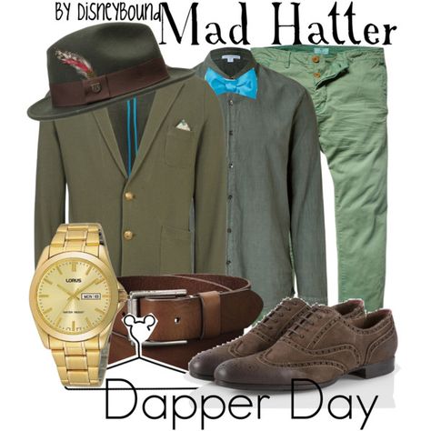 "Mad Hatter" by lalakay on Polyvore Mad Hatter Disneybound, Disneybound Men, Mad Hatter Disney, Dapper Day Disneyland, Alice In Wonderland Outfit, Disney Attire, Dapper Day Outfits, Disney Dapper Day, Prom Men