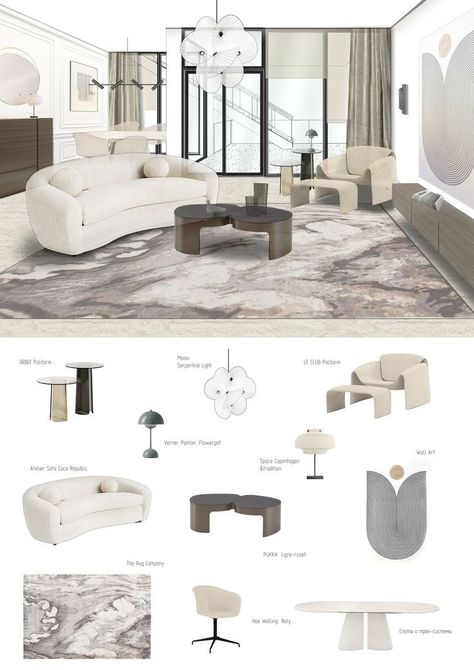 Living Room CollageInterior Design Ideas. Interior Design Presentation Boards, Living Room Designs Modern, Interior Design Portfolio Layout, Materials Board Interior Design, Mood Board Interior, Latest Living Room Designs, Interior Design Presentation, Portfolio Design Layout, Interior Design Guide