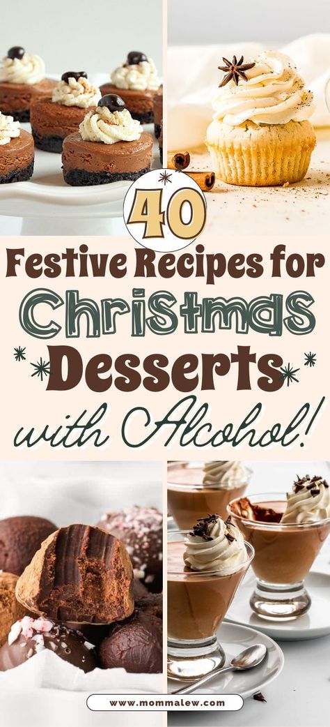 boozy desserts Dessert Shooters Christmas, Drunken Cupcakes Alcoholic Desserts, Alcohol Inspired Desserts, Cake Balls With Alcohol, Halloween Boozy Treats, Alcohol Infused Treats, Christmas Treats With Alcohol, Alcohol Treats For Parties, Baileys Recipes Desserts Christmas