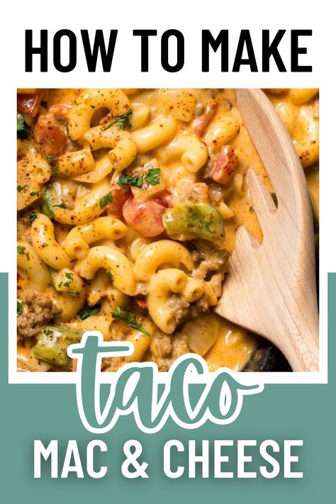 Velveeta Cheese Sauce, Taco Mac, Taco Mac And Cheese, Family Dinner Night, Taco Spice, Easy Family Dinner, Taco Seasoning Packet, How To Make Taco, Green Beans And Potatoes