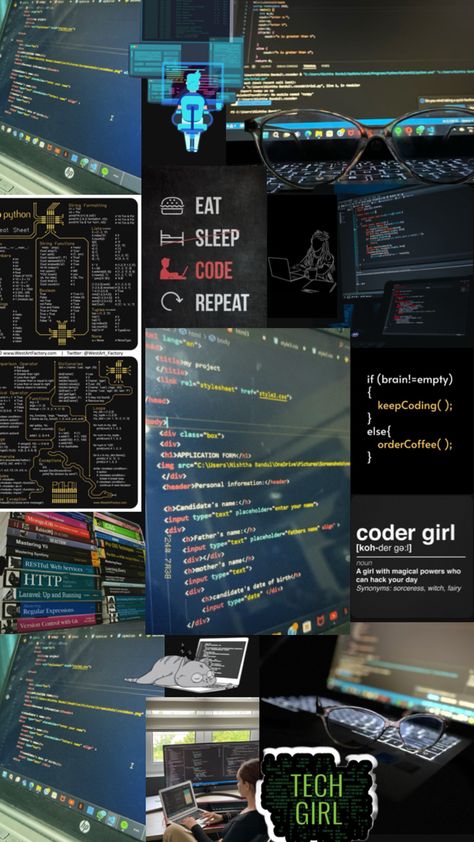 Dark aesthetic programmer aesthetic Computer Science Quotes, Coder Girl, Job Goals, Manifesting Vision Board, Robotics Engineering, Learn Computer Coding, Computer Science Engineering, Tech Job, Diy Perfume