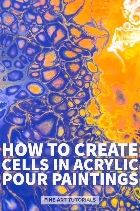 Learn how to create cells in acrylic pour paintings: discover what cells are, the science behind how they are created and how to get the best results when creating them. #acrylicpouringcells #cellsinacrylicpourpainting #acrylicpourpainting #cellpouringtechnique #acrylicpouringtechnique Acrylic Cell Painting, How To Use Pouring Medium, How To Acrylic Pour Painting Techniques, How To Get Cells In Acrylic Pouring, How To Make Cells In Acrylic Pouring, Diy Acrylic Pour Painting, Pour Acrylic Painting Diy, Cell Activator Acrylic Pour, How To Pour Resin On Canvas