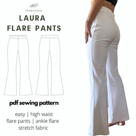 Stretchy Knit Pants, Work Clothes Sewing Patterns, Sew Lounge Wear, Modern Clothes Patterns, Sewing Beginners Clothes, Flared Pants Sewing Pattern, Sewing Patterns Two Piece Set, Basics Sewing Patterns, Sewing Flared Pants