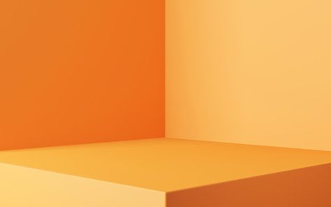 Orange 3d Background, Orange Design Background, Orange Aesthetic Background, Orange Background Design, Orange Background Aesthetic, Orange Cafe, Podium Background, Orange Stuff, Empty Background