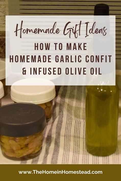 Homemade Garlic Confit in Jars and Garlic Infused Olive Oil in Bottles Infused Olive Oil Recipes, Garlic Oil Recipe, Homemade Crumpets, Confit Garlic, Olive Oil Pizza, Herb Infused Olive Oil, Garlic Confit, How To Store Garlic, Olive Oil Bread