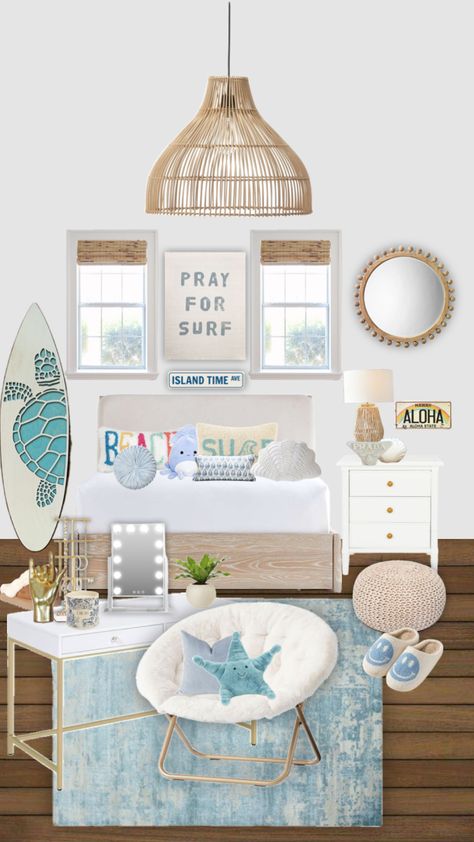 A room I wish was mine🐚🌊✨🪩 Coastal Girls Bedroom, Paisley Bedroom, Boho Rooms, Coconut Aesthetic, Beachy Room Decor, Room Wishlist, Preppy Bedroom, House Decorating Ideas Apartments, Beachy Room