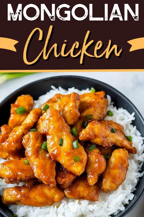 Quick & Easy Mongolian Chicken Mongolian Dinner Recipes, Chicken Mongolian Recipe, Quick Easy Asian Chicken Recipes, Korean Takeout, Healthy Mongolian Beef Recipe, Mongolian Chicken Stir Fry, Easy Mongolian Chicken, Unique Food Recipes, Clean Mongolian Beef Recipe