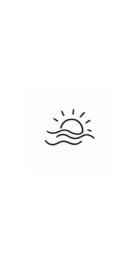 Sun Over Waves Tattoo, Small Sun Wave Tattoo, Sunshine Wave Tattoo, Wave And Sun Tattoo Design, Minimal Cute Tattoo, Sun Minimal Tattoo Design, Sun And Waves Drawing, Sun With Waves Tattoo, Sun With Wave Tattoo