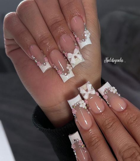 Promotion Nails, Girly Acrylic Nails, Cute Acrylic Nail Designs, Glow Nails, Classy Acrylic Nails, Short Square Acrylic Nails, Really Cute Nails, Nails Only, Unique Acrylic Nails