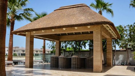 Thatched Gazebo, Pavilion Backyard, African Hut, Roof Patio, Modern Gazebo, Gazebo Ideas, Gazebo Plans, Material Ideas, Thatched House