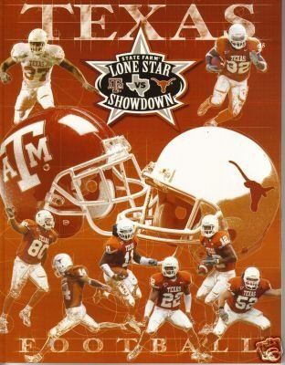 2004 Game Program between Texas Longhorns vs Texas Aggies in Austin Game Magazine, Ut Football, Texas Longhorns Football, Longhorns Football, Hook Em Horns, Texas Sports, Texas Football, Ut Austin, Texas Aggies