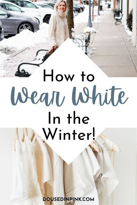 Can You Wear White Pants In Winter, Winter White Monochromatic Outfit, Wear White In Winter, How To Wear White Dress In Winter, White Pants Winter Outfit Classy, White Jacket Winter Outfit, Winter White Christmas Outfit, Fall White Outfits For Women, Winter White Pants Outfit Dressy