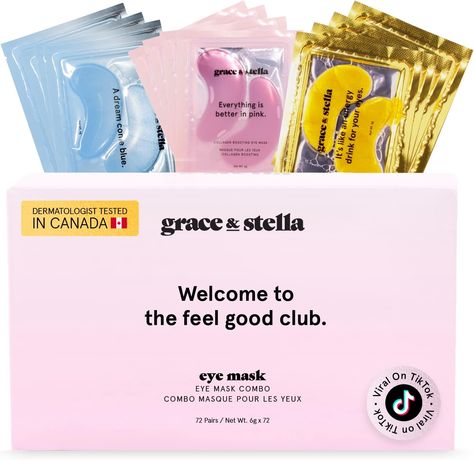 grace and stella Under Eye Mask-Reduce Dark Circles, Puffy Eyes, Undereye Bags, Wrinkles-Gel Under Eye Patches, Vegan Cruelty-Free Self Care (72 Pairs, Gold, Pink & Blue) Tighten Under Eye Skin, Undereye Bags, Dry Under Eyes, Under Eye Patches, Peeling Mask, Leona Lewis, Under Eye Mask, Under Eye Wrinkles, Reduce Dark Circles