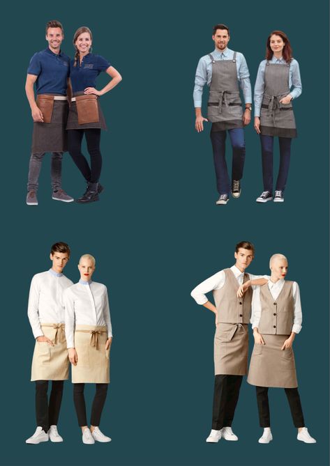 Waiter uniforms by uniwears Restaurant Manager Uniform, Waiters Uniform Ideas Restaurants, Style Uniform Ideas, Coffee Shop Uniform Ideas, Cafe Uniform Ideas, Waiter Uniform Design, Waitstaff Uniform, Waiter Outfit, Polo Shirt Outfit Men