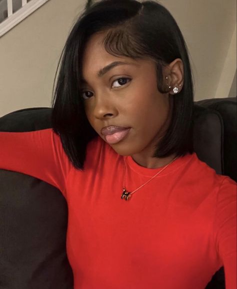 Natural Hair Bob, Pressed Natural Hair, Silk Press Natural Hair, Short Straight Hair, Flat Iron Hair Styles, Natural Hair Styles Easy, Hair Laid, Relaxed Hair, Side Part