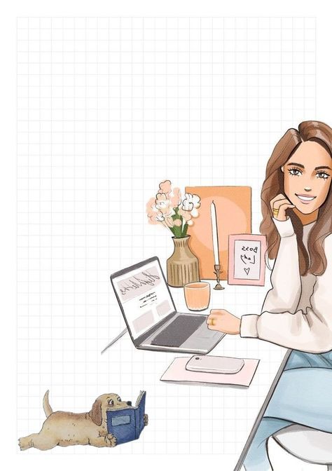 Boss Woman Illustration, Fashion Clipart, Girly Drawings, Illustration Art Girl, Planner Printables Free, Woman Illustration, Girly Art Illustrations, Pastel Wallpaper, Pics Art