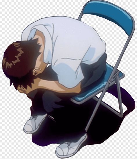 Shinji Sitting On Chair, Shinji Chair Pose, Shinji Sitting, Sitting In Chair Pose Reference, Sitting In Chair, Cartoon Plane, Round Table And Chairs, Chair Pose, Hee Hee