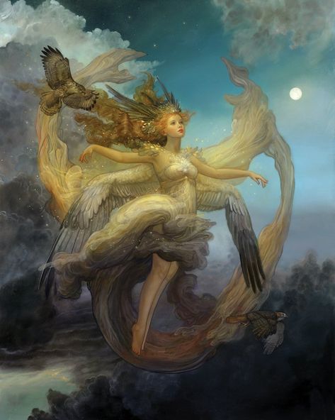 Annie Stegg Art, Sylph Aesthetic, Sylph Art, Annie Core, Annie Stegg, Fantasy Artist, Ethereal Art, Fairy Art, Magical Creatures