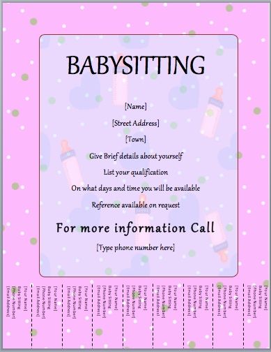 Babysitting Flyer Templates Free - free printable tear off flyer templates for basitting flyer Check more at http://onlinedegreebrowse.com/babysitting-flyer-templates-free/ Tear Off Flyer, Babysitting Kit, Babysitting Hacks, Babysitting Flyers, Bowling Party Invitations, Babysitting Activities, Babysitting Jobs, Flyer Free, Invitation Flyer