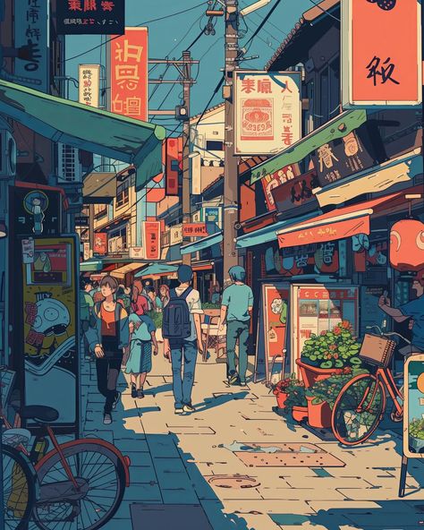 Lofi Art Style, Lofi City Aesthetic, Lofi Vibe Aesthetic, Lofi City, Lofi Images, City Backgrounds, Comfy Art, Dnd Places, Anime Set