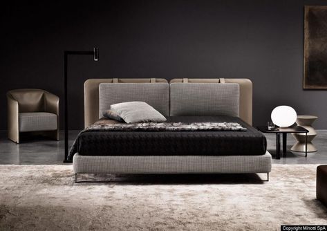 Minotti Furniture, King Size Bed Frame, King Bed Frame, Headboard Designs, Contemporary Bed, Italian Furniture, Modern Bed, Bed Styling, Upholstered Headboard