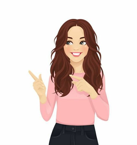 Woman With Long Hair, Hair Clipart, Girl Clipart, Long Hair Girl, Brunette Girl, Style Clothes, Illustration Girl, Girls Illustration, Happy Women