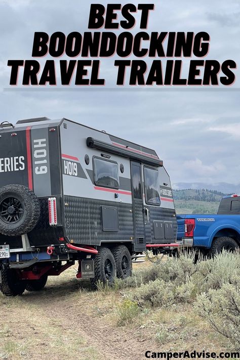 In this article, I have listed 9 Best Boondocking Travel Trailers. These Off Grid Campers are perfect for off road camping in dispersed camping areas. Off Grid Camper, Boondocking Rv, Boondocking Camping, Offroad Travel, Off Grid Trailers, Best Travel Trailers, Dispersed Camping, Off Road Camping, Off Road Camper Trailer