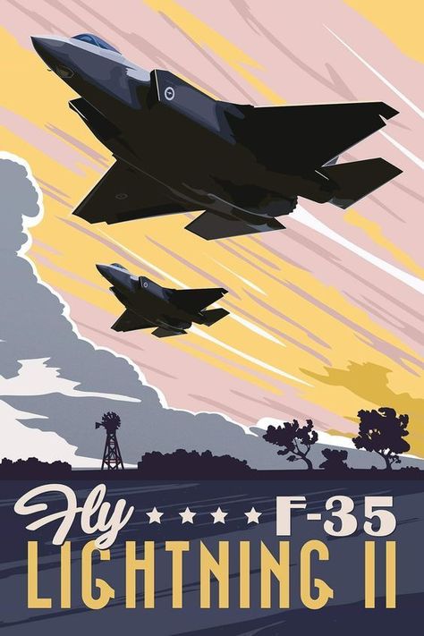 Aircraft Poster, Plane Poster, Vintage Airplane Art, Fighter Planes Art, Retro Aviation, Photo Avion, F 35 Lightning, Airplane Poster, F 35 Lightning Ii