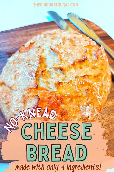 Easy Cheese Bread Loaf, Easy No Knead Dutch Oven Bread, Easy Homemade Bread In Dutch Oven, Homemade Bread In The Oven, Homemade Dutch Oven Bread Recipes, Homemade Cheese Bread Loaf, Homemade Bread With Cheese, Cheese Artisan Bread Recipes, 3 Cheese Bread Recipe