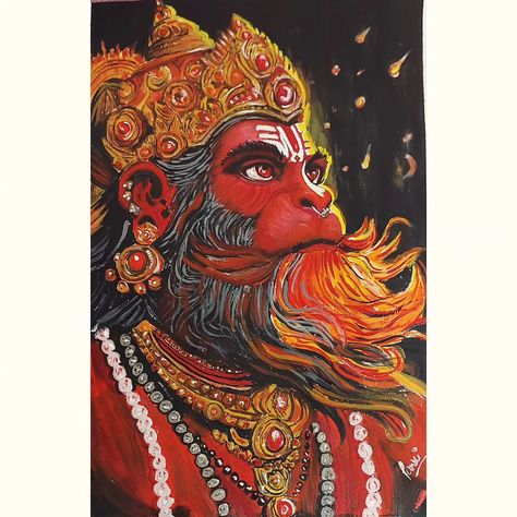 Hanuman Jayanti 🙏 . . Took 7 hrs to complete ... . #art #artist #artoftheday #artistsoninstagram #painting #paintings #artoftheday #art #artist #artistsoninstagram #watercolour #acrylicpainting #acrylicpaint #instagram #instaart #hanuman jayanti . @brustro_official Hanuman Watercolour Painting, Hanuman Painting Acrylic, Hanumanji Painting, Hanuman Painting, Hanuman Drawing, Hanuman Jayanti, Desi Art, Actor Quotes, Butterfly Art Painting