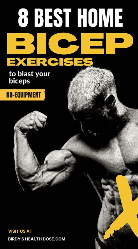 I thought I would show you a complete training program, consisting of the 8 best home bicep exercises that will blast your biceps, which you can do at home, without expensive and bulky equipment. Bodyweight Bicep Exercises, Biceps No Equipment, Body Weight Bicep Exercises, Bicep Workout Without Equipment, Biceps Workout At Home, Bicep Exercises, Muscle Building Tips, Fitness Facts, Volleyball Inspiration