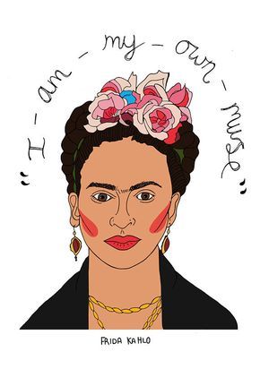 I Am My Own Muse, My Own Muse, Girl Power Stickers, Frida Art, Feminist Gift, Rock N’roll, Feminist Art, Print Wall Art, Watercolor Print