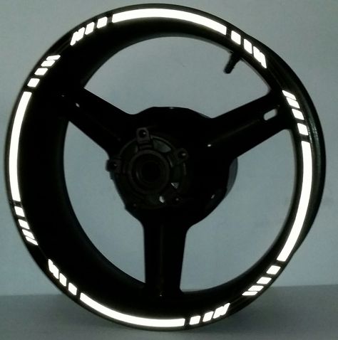 White Reflective Motorcycle Rim Stripes Wheel Decals Tape Stickers Car Bike Suv Bike Rim Stickers, Motorcycle Rim Design, Bike Rims Ideas, Bike Modified Stickers, Bike Stickering Ideas, Bike Stickers Design Motorcycles, Stickers For Bikes Motorcycles, R15 Modified, Motorcycle Sticker Design Ideas