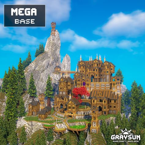 Big Minecraft Base Ideas, Mega Minecraft Bases, Minecraft Survival Mega Base, Minecraft Building Ideas Mega Base, Big Base Minecraft, Mega Base Ideas Minecraft, Minecraft Mega Base Ideas Survival, Minecraft Mega Bases, Minecraft Big Base