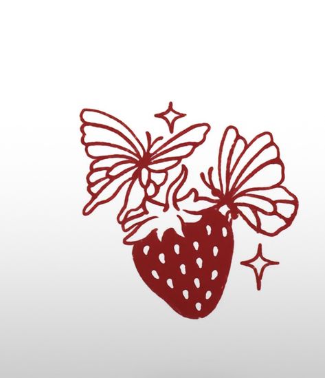 American Trad Strawberry, Strawberry Tattoo, Tools Drawing, Art Tools Drawing, Sleeve Tattoos For Women, Vinyl Ideas, Learn Art, Art Tools, Butterfly Tattoo