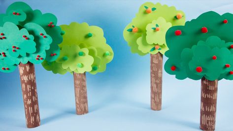 Stand Up Tree Craft 3 D Tree Craft, Diy Trees For Diorama, 3d Paper Tree Craft, Tree Projects For Kids, 3d Tree Craft, Ashok Vatika, Diy Paper Tree, Trees Diy Crafts, 3d Paper Tree