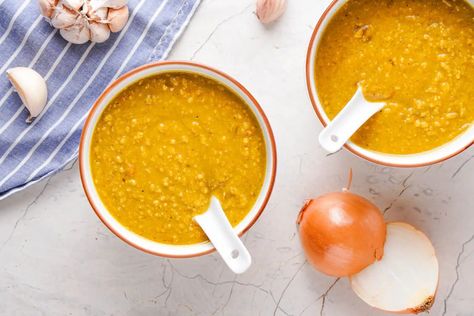 Homemade Guyanese Dhal Guyanese Dhal Recipe, South American Dishes, Thick Soup, Dhal Recipe, Baking Storage, Split Peas, Filling Snacks, Braided Bread, Kinds Of Cheese